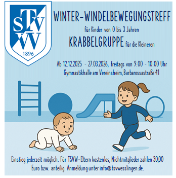 Start unseres Winter-Windelbewegungstreffs 0-3 Jahre - Plätze frei -